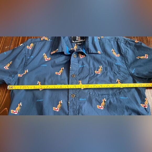 Hinano Hawaiian Button Down Shirt Sz M Blue Surfer Shirt Sleeve - Picture 3 of 6